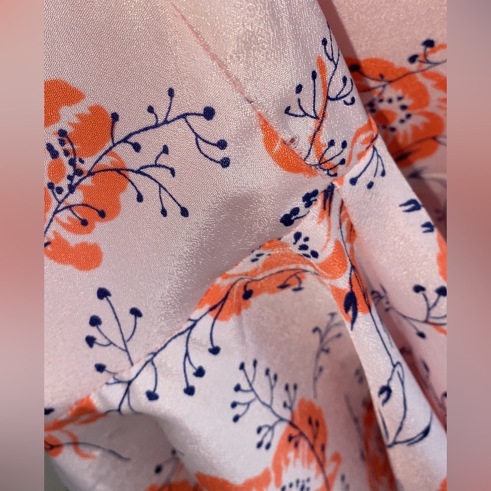 Likely Veosa Floral Midi Dress Rose Size 0 Pink Spaghetti Strap V-Neck - Picture 10 of 13